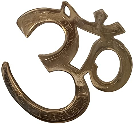 Purpledip Messing-Wandbehang Om Aum: Spirituelle Meditation Chant, goldfarben (12576)