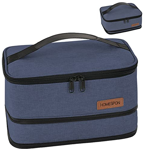 HOMESPON Expandable Lunch Bag for Men Women Kids Insulated Lunch Box Holder with Handle for Picnics Work School (Blue)