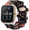 Blueshaweu Chouchou Bracelet Compatible avec Ddidbi P66D Smartwatch, en Tissu Imprimé Élastique Bracelet de Montre du Ddidbi P66D 1,85 Pouces/Aptkdoe P66D 1,85 Pouces Smartwatch (Fleur noire)