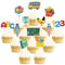 24 Stück Schulanfang Tortendeko, Schuleinführung deko Cupcake Topper, Tortendeko Einschulung, deko Einschulung Junge für Schulkind, Junge und Mädchen Schulanfang Party Dekoration (Tafel)