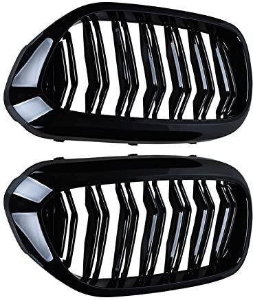 WMTCNC Auto Zubehör Frontstoßstange Grill Für BMW 5er M5 G30 G31 520i 530i 540i Glänzend Schwarz Front Nierengitter