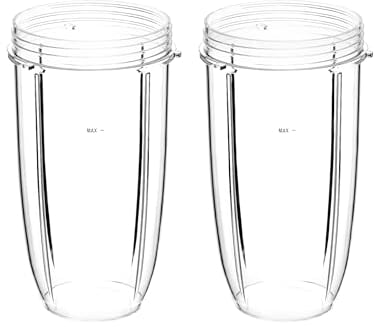 QWORK® 32 OZ Tazas Exprimidor de Repuesto Compatibles con Licuadora NutriBullet 900W / 600W (Paquete de 2)