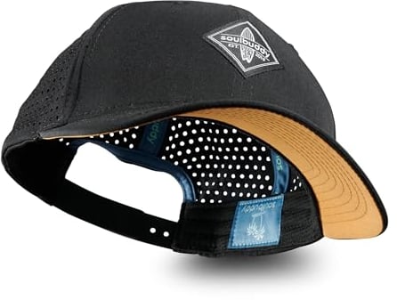 Soulbuddy Sport Cap Herren – Damen Kappe – Baseballcap Herren – Running Basecap – Schirmmütze Frauen – Outdoor – Atmungsaktiv – Schnelltrocknend – Größenverstellbar – One Size – Midnight Black