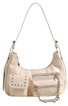 CORIOS Damen Handtasche Mode Schultertasche PU Leder Umhängetasche Mittel Kapazität Henkeltasche Elegant Tote Beutel Tragetasche Leichtes Henkeltaschen Beige