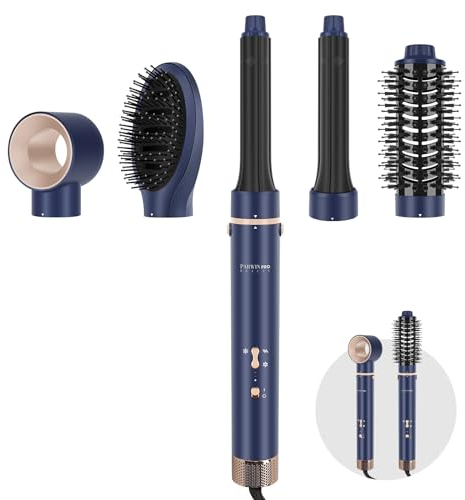 PARWIN PRO BEAUTY Hair Dryer Brush Set, 110000 RPM High-Speed Motor Ionic Hairdryer, Hair Curler, Hot Brush for Hair Styling, Drying, Volumizing, and Curling(Blue)