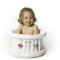 Cupcake Babies Pequeña bañera hinchable, cómoda para bebés y niños de hasta 12 meses, apta para uso interior y exterior, diámetro 35 cm x 22 cm, color blanco