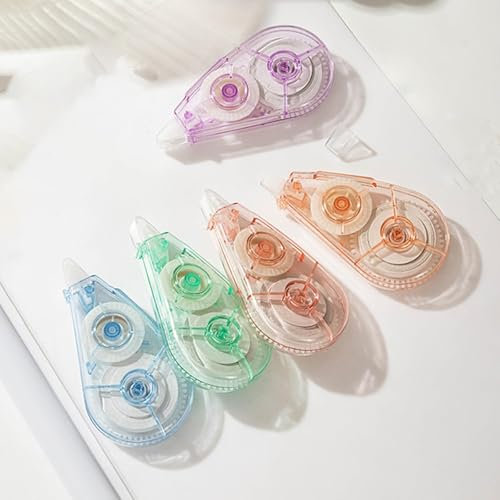 5 Pcs Scrapbook Accessories, Glue Roller Tapes, 0.8 X 12m Adhesive Permanent Double-Sided Adhesive Tape Dispenser Runner Glue Roller, Transparent Tape For Wrapping Diy Crafts Art (Colorful Colors)