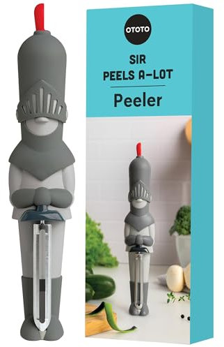 OTOTO Sir Peels A-Lot Medieval Knight Vegetable Peeler – Swivel Peeler for Potatoes, Fruits & Vegetables – Unique Kitchen Gadget Gift Ideav