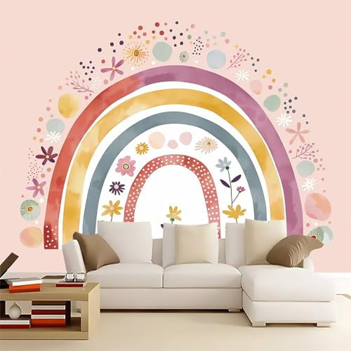 Papier Peint Mural 200 x 140 cm,Arc-En-Ciel BohèMe Murale Intissé Tableaux Muraux pour Salle de bain Salon Chambre Décoration Murale Moderne Coloré Peinture murale intissé