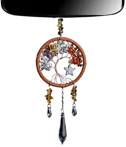 Dream Catchers, Tree Shape Star Dreamcatcher, Handwoven Dreamcatcher for Home, Crystal Pendants Dreamcatcher, Decorative Dreamcatcher with Star Craft, Window Ornament Dream Catcher,