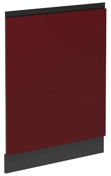 Vicco Geschirrspülblende R-Line, Geschirrspüler Fronttür, Rot, 60 cm ohne Arbeitsplatte