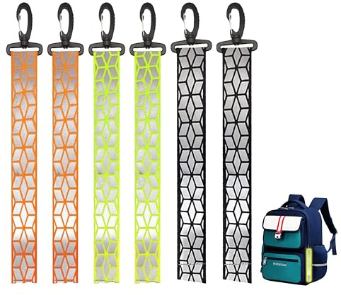 6-Stück Reflektoren Kinder,Fahrrad Reflektor Anhänger Kinder,Anhänger Reflektierende Anhänger Speichen,für Reflektorstreifen Schulranzen Rucksack Kinderfahrrad Kinderwagen Safety Reiten Deko Zubehör