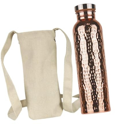 rockible Carafe à Eau en Cuivre Réutilisable, Bouteille en Cuivre Antique Idéale pour Offrir Ou pour Boire à L'hôtel.