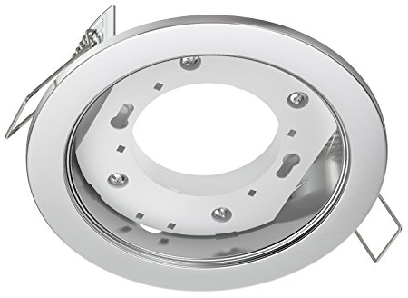 ledscom.de Deckeneinbauleuchte ZOBE, edelstahl matt, rund, 107mm Ø, 1x GX53 max. 25W
