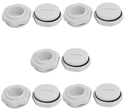 sourcingmap M22 Nylon Male Threaded Cable Gland Screw End Cap Cover Gray 10pcs