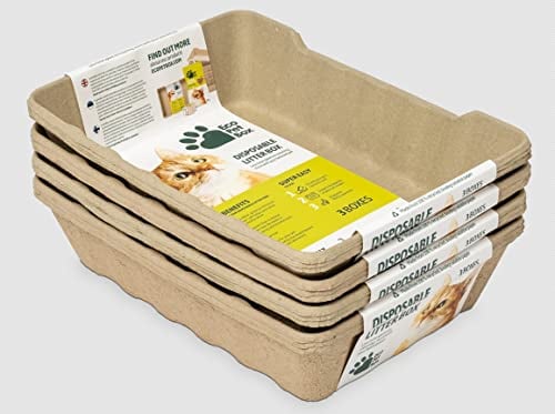 EcoPetBox - Volkos - Disposable Cat Litter Tray - Cardboard Liner Tray for Cats - Made of 100% Paper - Eco Friendly - Liquid Proof - Lightweight (8 Pack)