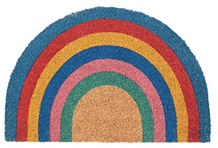 Nicola Spring Coir Half Moon Türmatte - 60 X 40cm - Regenbogenpastell