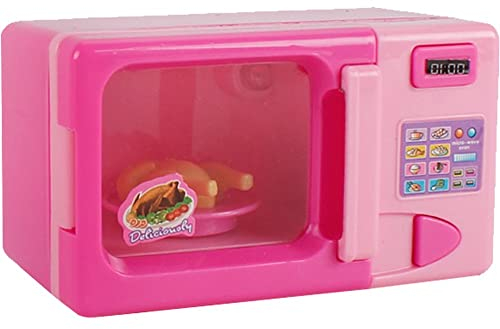 Haowul Le Jeu De Cuisine Micro-Ondes De Vie Set pour Les Enfants avec Simulation De Plats - Jouet Idéal pour Les Tout-Petits Les Garçons Les Garçons Plus Âgés (Rose)
