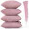 MIULEE 4er Set Kissenbezug Kissen Dekorative Kissenbezüge Kordsamt Sofakissen Dekokissen Kopfkissenbezug Couchkissen Deko Bezug für Sofa Couch Wohnzimmer Schlafzimmer Büro 50x50 cm Rosa Lila