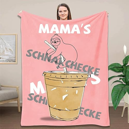 ZQYMM Personalisierte Decke Geschenk für Mama- Muttertagsgeschenk für Mama, Geschenk Geburtstag Geschenkideen für Mama-Faultier Kuscheldecke,Bester Mama Geschenke