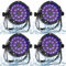 Rtktoup 4PCS Wasserdichter 14 LED Par Scheinwerfer, RGBWAUV 6 IN 1 LED Bühnenlicht DMX 6/10CH mit IP65 Wasserdichtes Kabel, Disco Party licht für Draußen DJ Bar Club Weihnachten Helloween