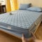KnSam Blau Grau Betttuch 150x190cm Laken, Herz Muster Spannbettlaken Einfarbig Schlafkomfort, Polyester Baumwolle Tagesdecke Unterbett als Schutz für Boxspringbett & Topper