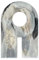 Majea Damen Halstuch Grau 180cm x 90cm Blätter-Muster Viskose Schal Tuch Stola