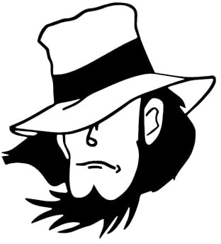 TLDSHOP® - Aufkleber für Auto und Motorrad - Manga und Anime Serie LUPIN III - PVC Aufkleber - Strapazierfähig für Außen und Innen - Größe 10 cm - Charakter: (Daisuke Jigen)