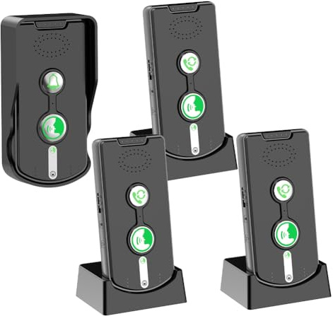 SmartTail 2 Way Wireless Doorbell Intercom, 30 Days Long Standby, 4 Pack | 3280ft Long Range Intercom System for Home, Waterproof Cover, Indoor & Outdoor Use, 5 Adjustable Volume Levels