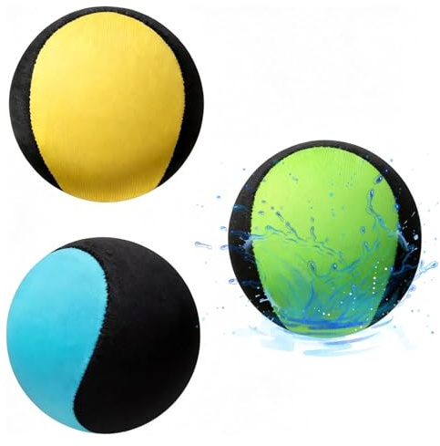 Cuackamily Wasserball, 3 Stück Wasser Sprungball, Wasserhüpfball 5.5 cm Wasserspringender Ball für Kinder Erwachsene Wiederverwendbarer Wasserfestes Strandspielzeug Wasserbälle für Schwimmbad Strand