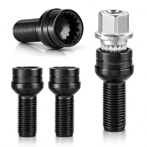 4 Boulons Ecrou Antivol M14x1.5mm avec Écrou de Sécurité pour BMW Audi VW | Roue Antivol en Acier pour Nombreux Modèles VW Audi Golf Passat Jetta A4 Q5, Protection Antivol pour Voitures(OE: 8D0601139F