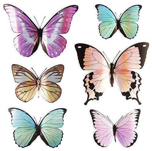 Ideen mit Herz Pop-Up Sticker 3D-Schmetterlinge | 6 Stück auf Bogen | Bogengröße: 19x21cm | Aufkleber, Abziehbilder | ideal für Scrapbooking, Wand-Deko, sonstige Dekorationen (bunt)