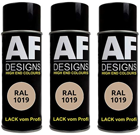 Alex Flittner Designs 3x RAL Lackspray Autolack Buntlack Spraydose RAL1019 GRAUBEIGE glänzend