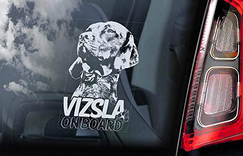 Vizsla on Board Autoaufkleber Fenster Aufkleber Vinyl Aufkleber Magyar Ungarischer Zeiger Hund Schild Aufkleber Tier gestanzt Decals Funny Laptop Aufkleber Stoßstange Aufkleber