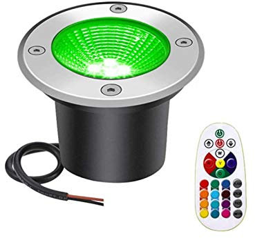 AMDHZ RGB Foco led Jardin Colores, Luces Exterior Suelo empotrables Mando a Distancia RF inalámbrico 12V 24V Foco de jardín de Color por Patio, jardín, Camino (Color : 24V, Size : 6W)
