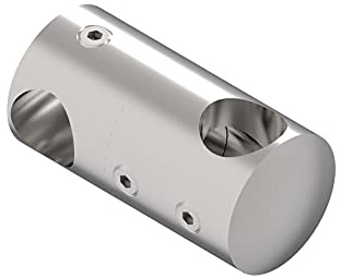 Doppelquerstabhalter Ø 22 mm | mit Bohrung: 12,2 & 12,2 mm | V2A