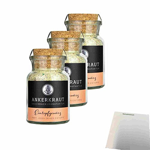 Ankerkraut Eintopfgewürz 3er Pack (3x90g Glas) + usy Block