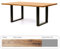 expendio hochwertiger Esstisch Quinn Eiche rustikal Verschiedene Größen Massivholztisch Tisch Variantenauswahl Designermöbel Esszimmer, Gestell:Metallgestell Silber matt, Größe:180 x 90 cm