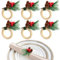 FANGCCC 6 Stück Serviettenringe Weihnachten, Weihnachts Serviettenring aus Holz mit Kiefernzapfen Set für Weihnachten, Party, Hochzeit, Bankett Dekoration.