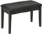 HOMCOM Classic Piano Bench Stool, PU Leather Padded Keyboard Stool with Rubber Wood Legs and Music Storage Compartment, Black