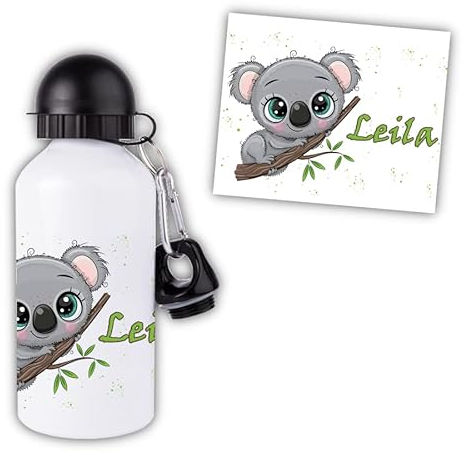 Gourde ou bouteille enfant - Personnalisable avec prénom - 500mL (Koala)