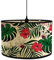 Morbuy Abat-Jour en Bambou, Motif Plante Floral Tropical, Diamètre 30cm Abat-Jour Tambour Rechange pour Lampe de Chevet, Lampe de Table, Lampadaire, Lampe de Plafond, Décorer (Feuilles de Palmier)