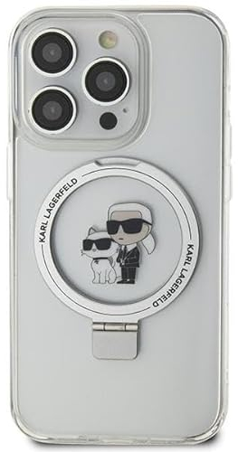 Karl Lagerfeld KLHMN61HMRSKCH Hülle für iPhone 11 / Xr 6.1 Weiß hardcase Ring Stand Karl&Choupettte