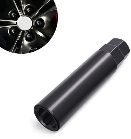Tesnaao 1 PC Spline Lug Nut Wrench, Anti-rust Hub Anti-theft Screw Removal Socket Tool, Steel Spline Tuner Lug Nuts Key, Car Modification Tools, Universal for Most Cars (Black #6 Spline)