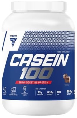 Trec Nutrition 100% Micellar Casein Protein Powder Chocolate 600g – Slow-Release, Anti-Catabolic, Ideal for Muscle Growth & Recovery