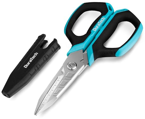 DURATECH 6.5 Compact Electrician Scissors, 4-In-1 Multipurpose Scissors