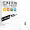Etiketten DIN A6-105x148 mm selbstklebend (4 Stück pro DIN A4 Bogen) - 100 Blatt - 400 Etiketten, matte weiße Oberfläche, Tinten- und Laserdrucker, Inkjet & laser Versandlabels - MADE IN GERMANY