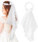 Jga Braut Schleier, Brautschleier Jga Blumenkranz Kopfschmuck, Hochzeit Haarschmuck, Accessoires für Braut, Haarkranz für Festivals, Karneval, Mottoparty, Elegante Haaraccessoires