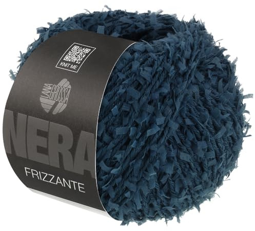 LANA GROSSA Frizzante | Locker gedrehtes Baumwollgarn mit luftigen, kurzen Papierfransen-Effekt | Handstrickgarn aus 54% Baumwolle & 46% Polyamid | 50g Wolle zum Stricken & Häkeln | 105m FB 7