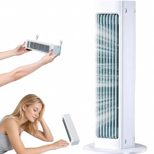 AAFGVC breezemax - Qinux Breeze Max- Aire Acondicionado Portatil Ventilador De Torre USB De Sobremesa Con 3 Velocidades Para Oficina Hogar Dormitorio Y Pared (Blanco,1PCS)